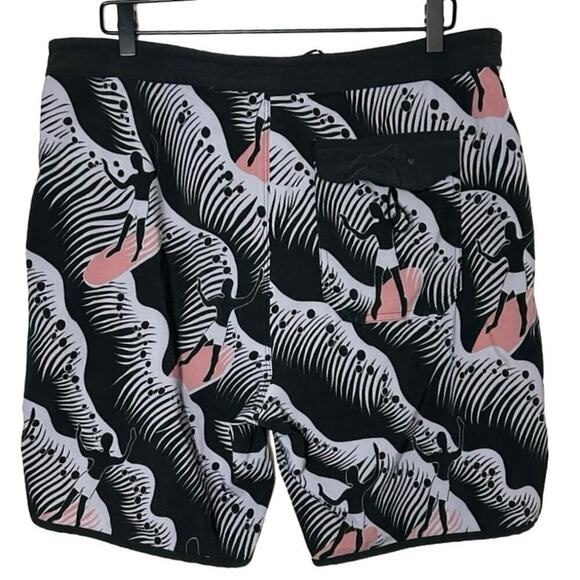 Outer Known Men’s Board Shorts/Swim Trunks Black/Gray Size 36 - Picture 2 of 7